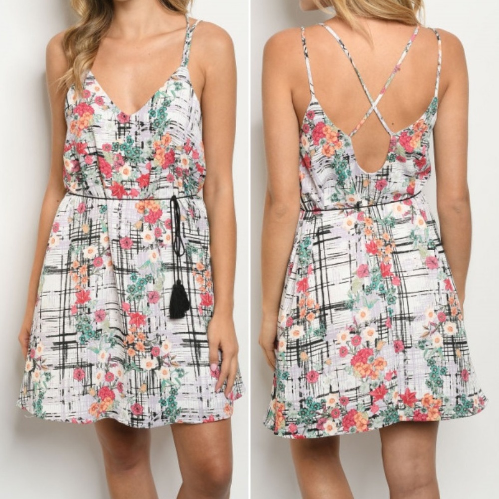 OFF WHITE FLORAL DRESS - Picture 1 of 7